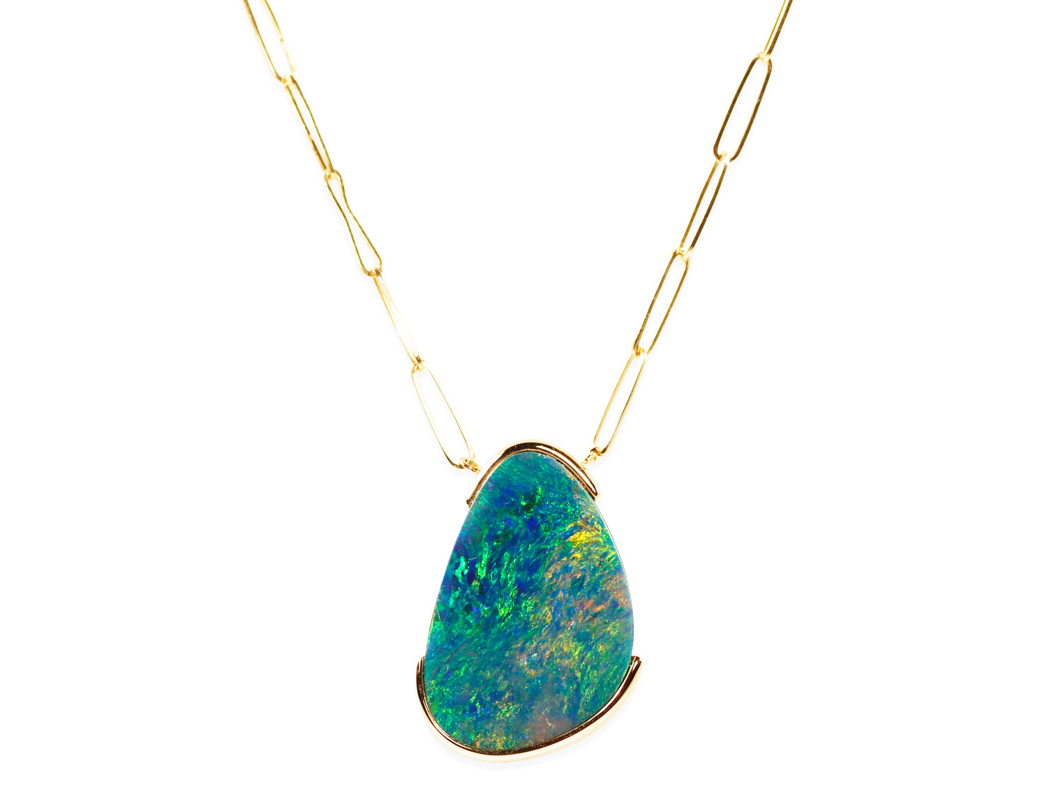 Australian Opal Pendant Necklace, October Birthstone Necklace – Cantik